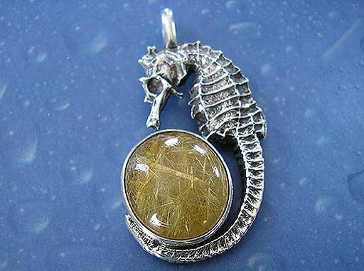 Seepferdchen Anhänger Kette Silber