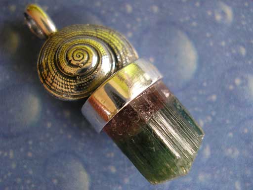 Turmalin Anhänger Schmuck Silber Meer Küste Strand