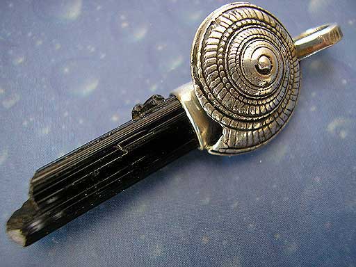 Turmalinkristall Schmuck Silber Meer Strand