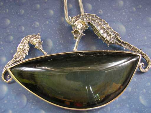 Regenbogenobsidian Silberschmuck maritim Anhänger Design Onlineshop