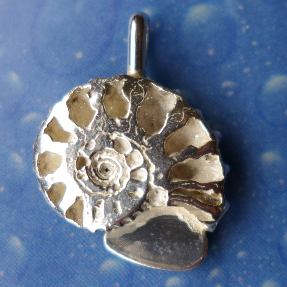 Ammonit Kette Opalanhänger Sterling Silber