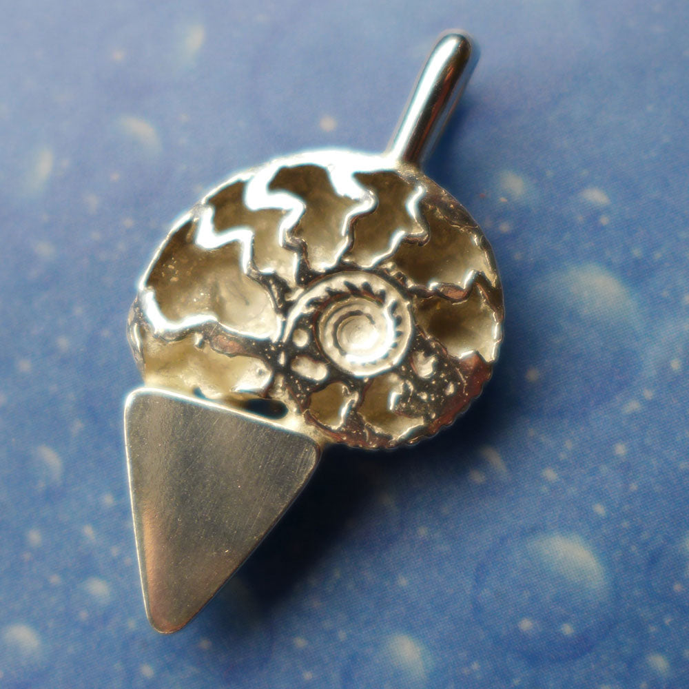 Ammonit Kettenanhänger Opal Silber