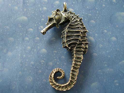 Seepferdchen Anhänger Schmuck geschwärzt