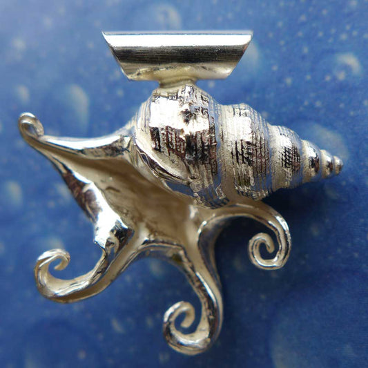 Schnecke Silber Pelikanfuß Anhänger Rückseite