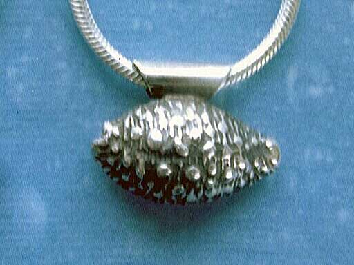 Kaurischnecke Silber Anhänger Schmuck geschwärzt