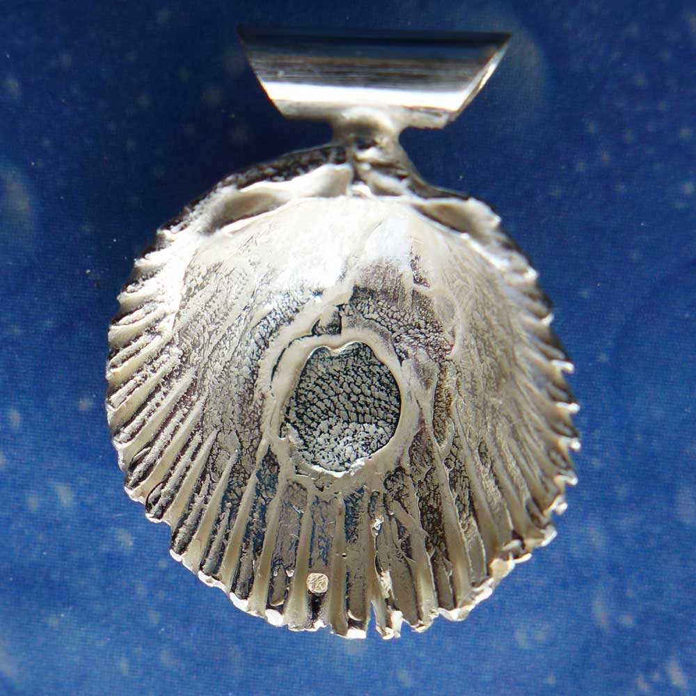 Rückseite Herz Muschel Anhänger Rückseite