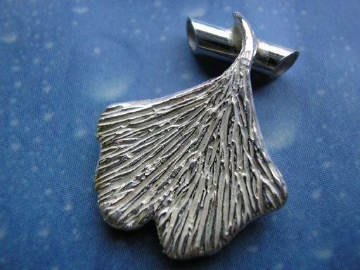 Silber Ginkgo Blatt Anhänger