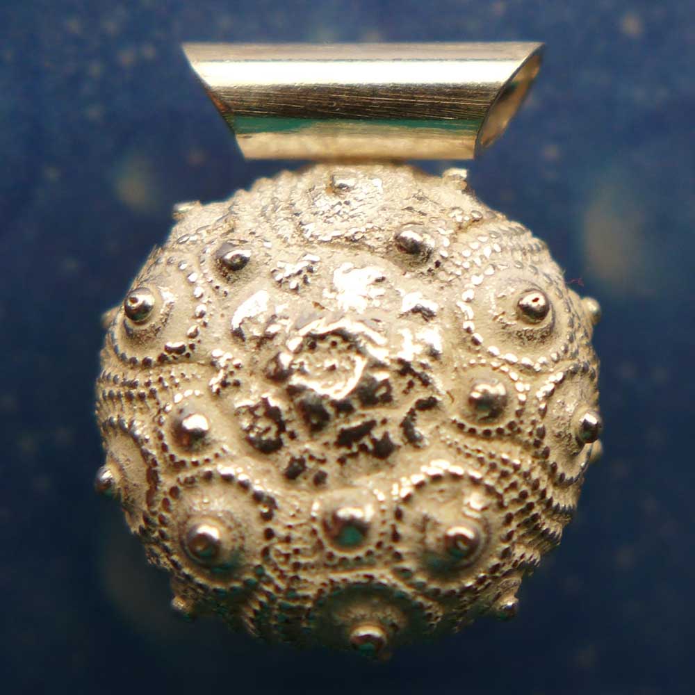 Seeigel Kettenanhänger Silber Rückseite