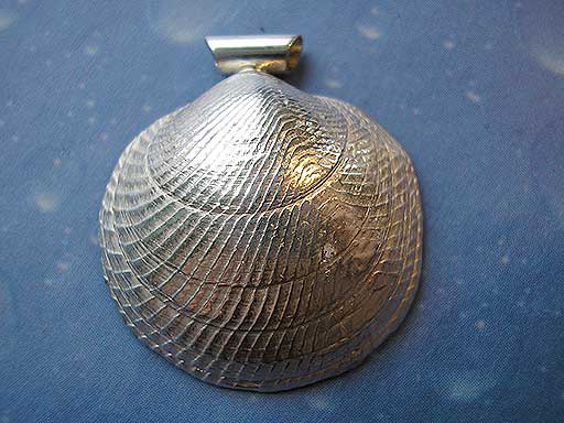 Muschelschmuck Silber Mond Anhänger