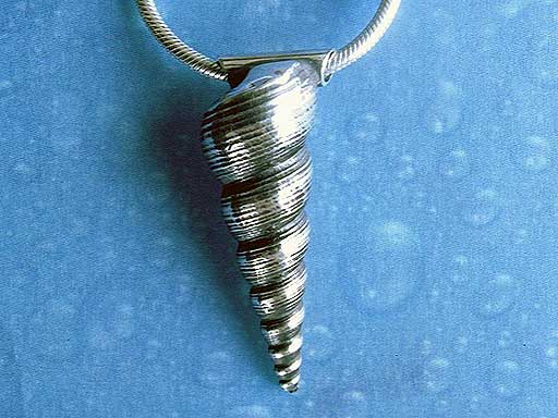 Turmschnecke Silber Anhänger Maritim geschwärzt