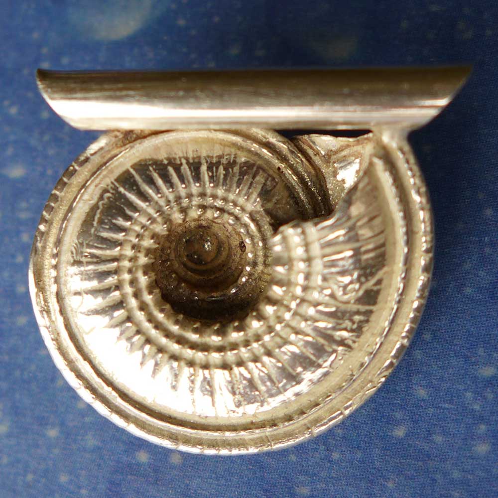 Schmuck Sonnenuhr Schnecke Anhänger Rückseite