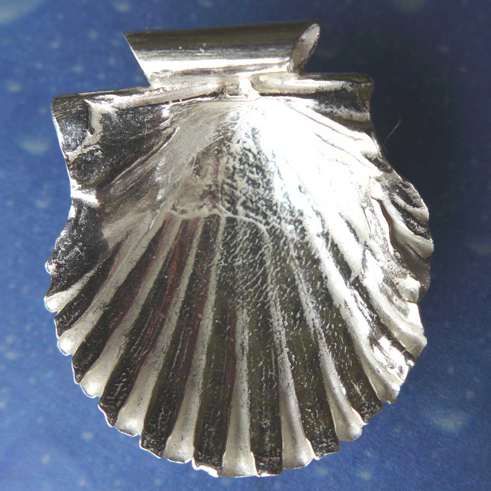 Pilgerweg Silberschmuck Jakobsmuschel Rückseite