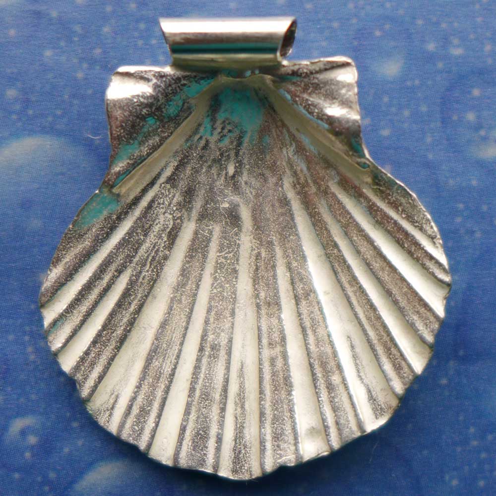 Jacobsmuschel Pilgerweg Anhänger Rückseite