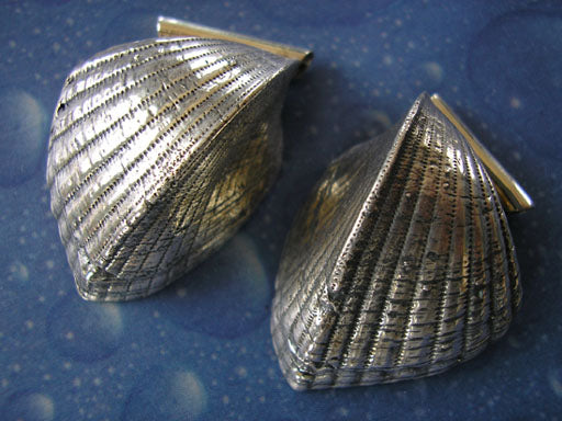 Flache Herz Muschel Anhänger