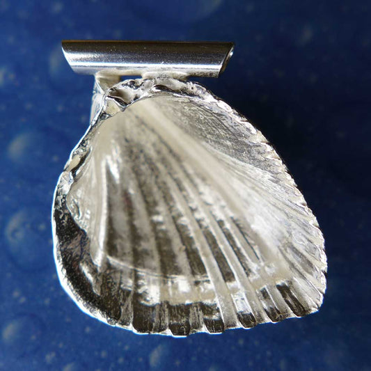 Flache Herz Muschel Anhänger