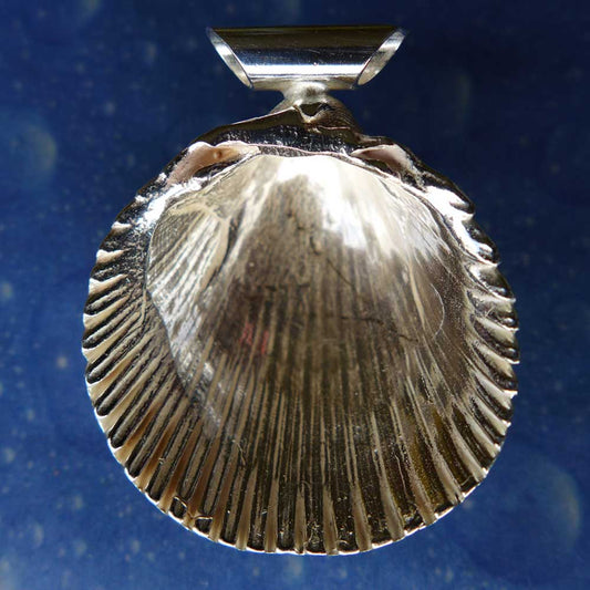 Herzmuschel Silber Schmuck Anhänger Rückseite