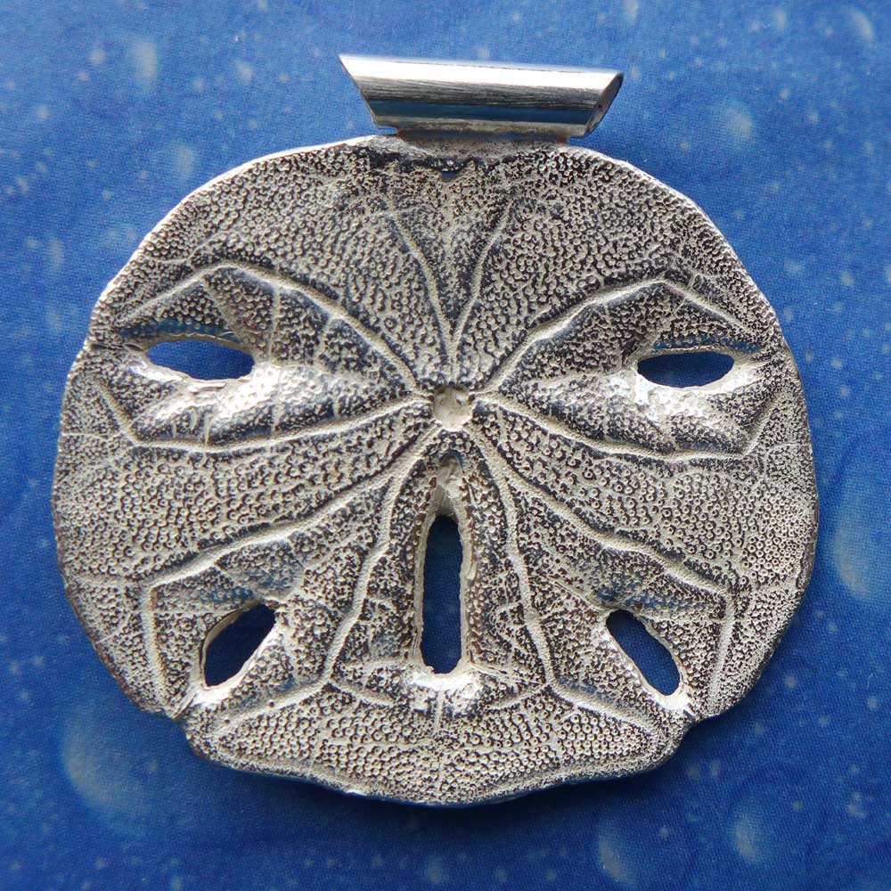 Sanddollar Silber Anhänger Schmuck Rückseite