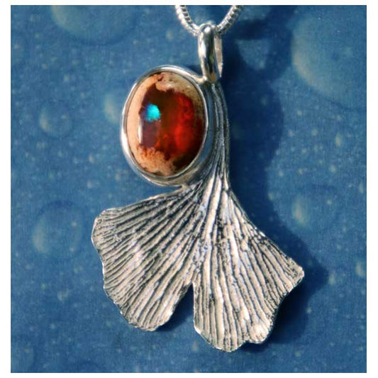 ginkgo gingko weimar goethe kette feueropal schmuck