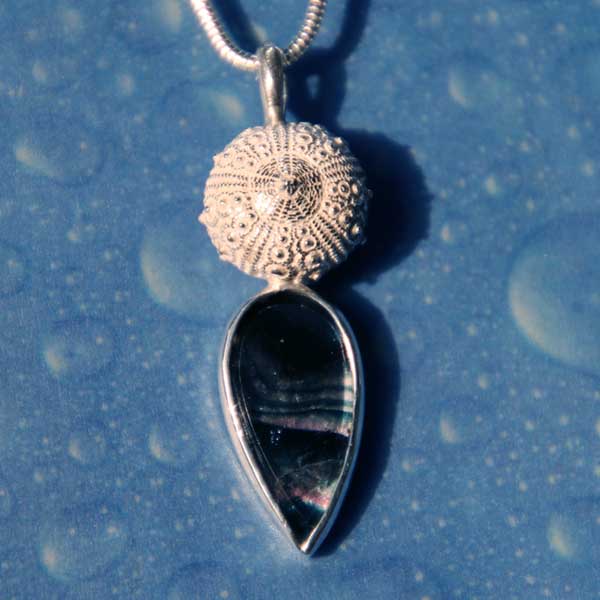 seeigel meer schmuck meeresschmuck silberschmuck kette maritim