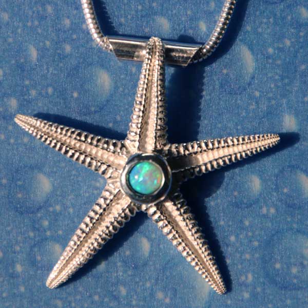 seestern opal kette anhaenger nordsee ostsee strand