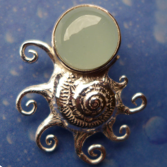 Aquamarin Kette Anhänger Silber Schnecke