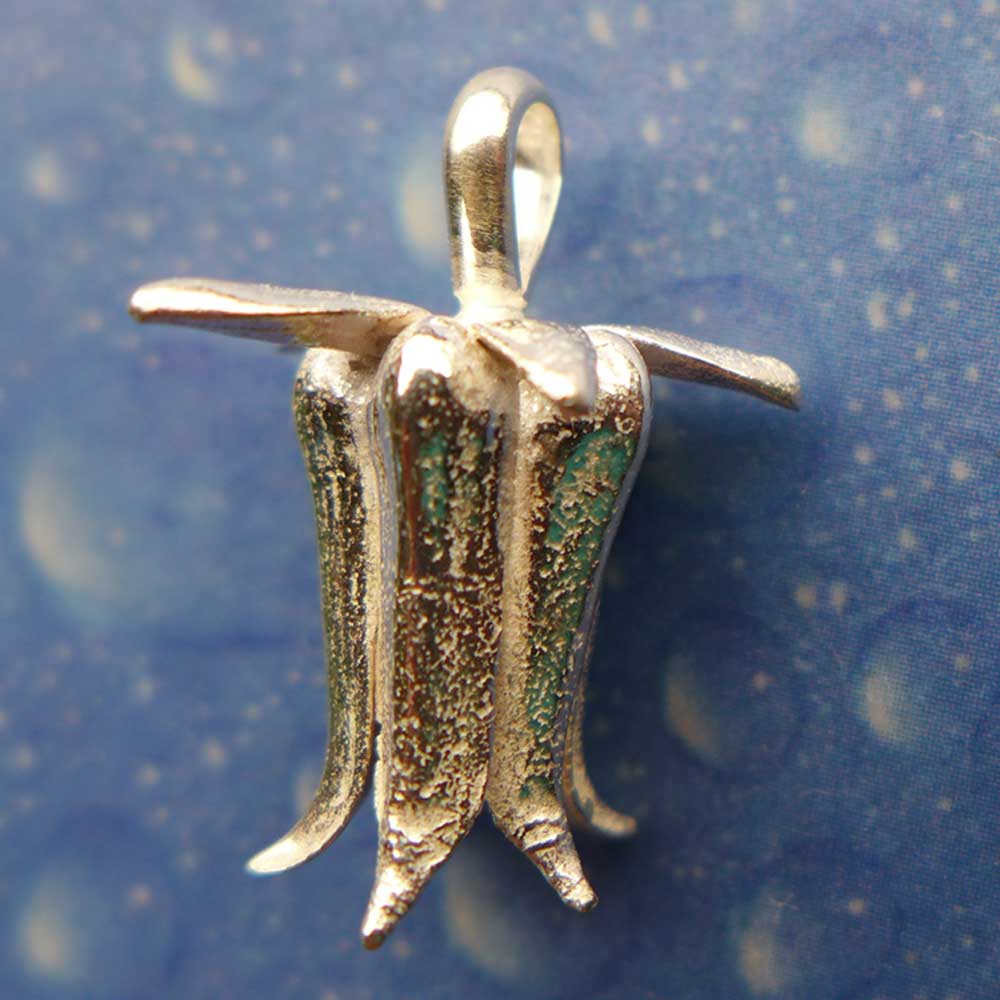 Blüte Schmuck Hauswurz Anhänger Silber