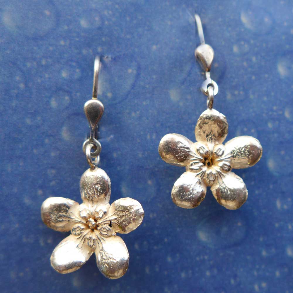 Blüte Silber Ohrring Jasmin