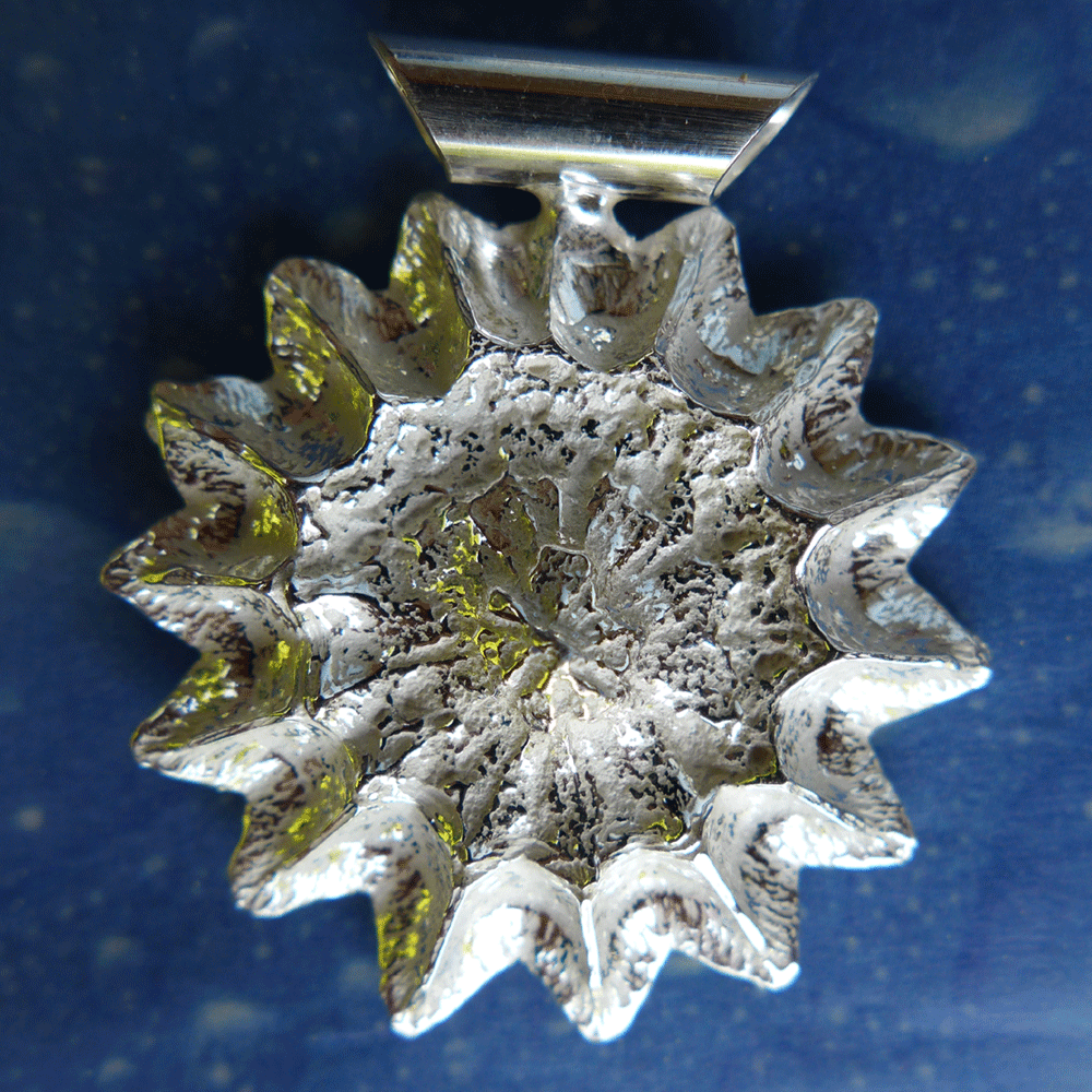 Mohnblüte Kettenanhänger Silber Rückseite