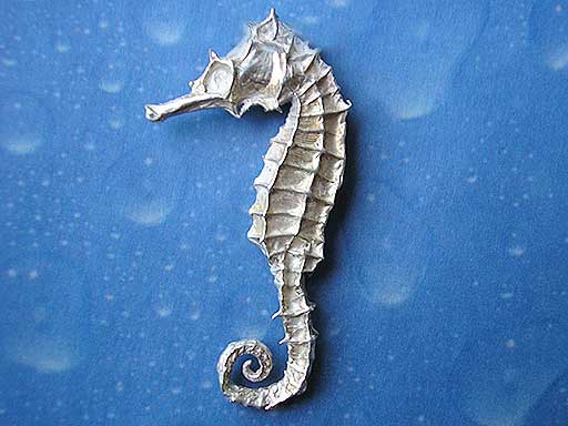 Maritime Brosche Seepferdchen Silberschmuck