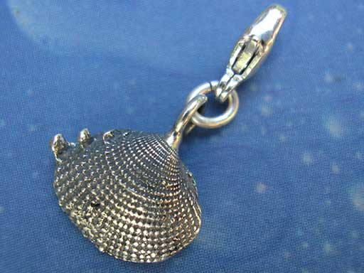 Venusmuschel Anhänger mit Karabiner Schmuck Silber