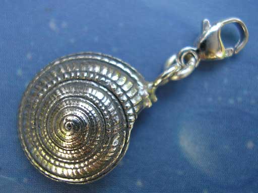 Sonnenuhr Schnecke Anhänger Kette Silber