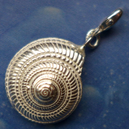 Edler Charms Anhänger Sonnenuhrschnecke Silber
