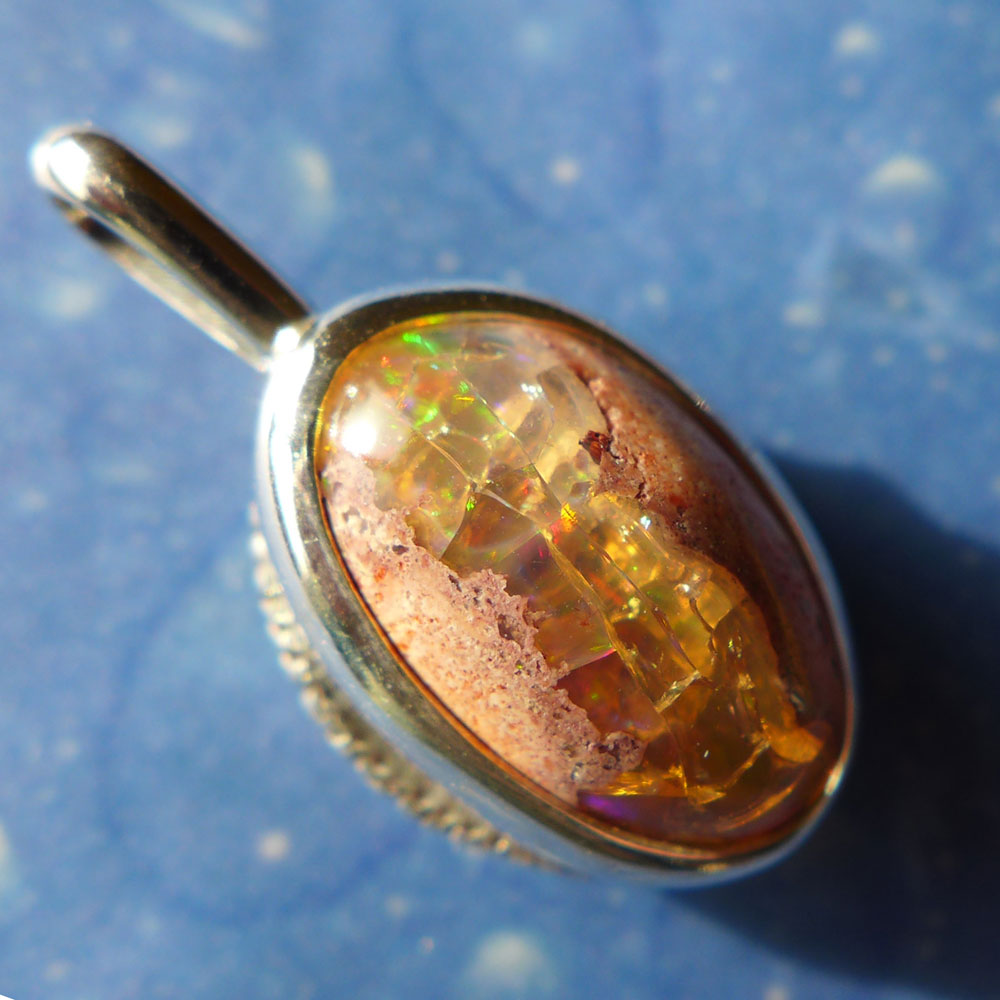 Opal Feueropal Mexiko Kette Anhänger