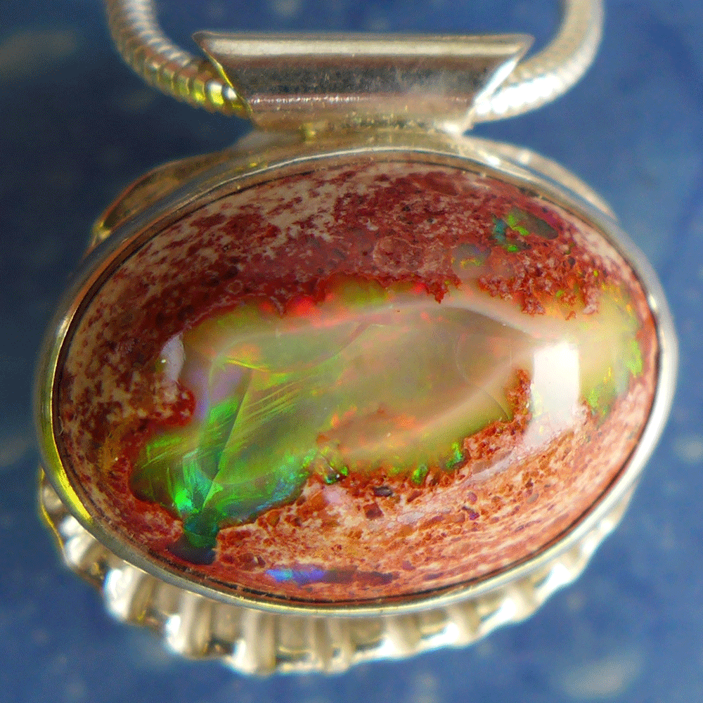 Feueropal Schmuck Muschel Arche