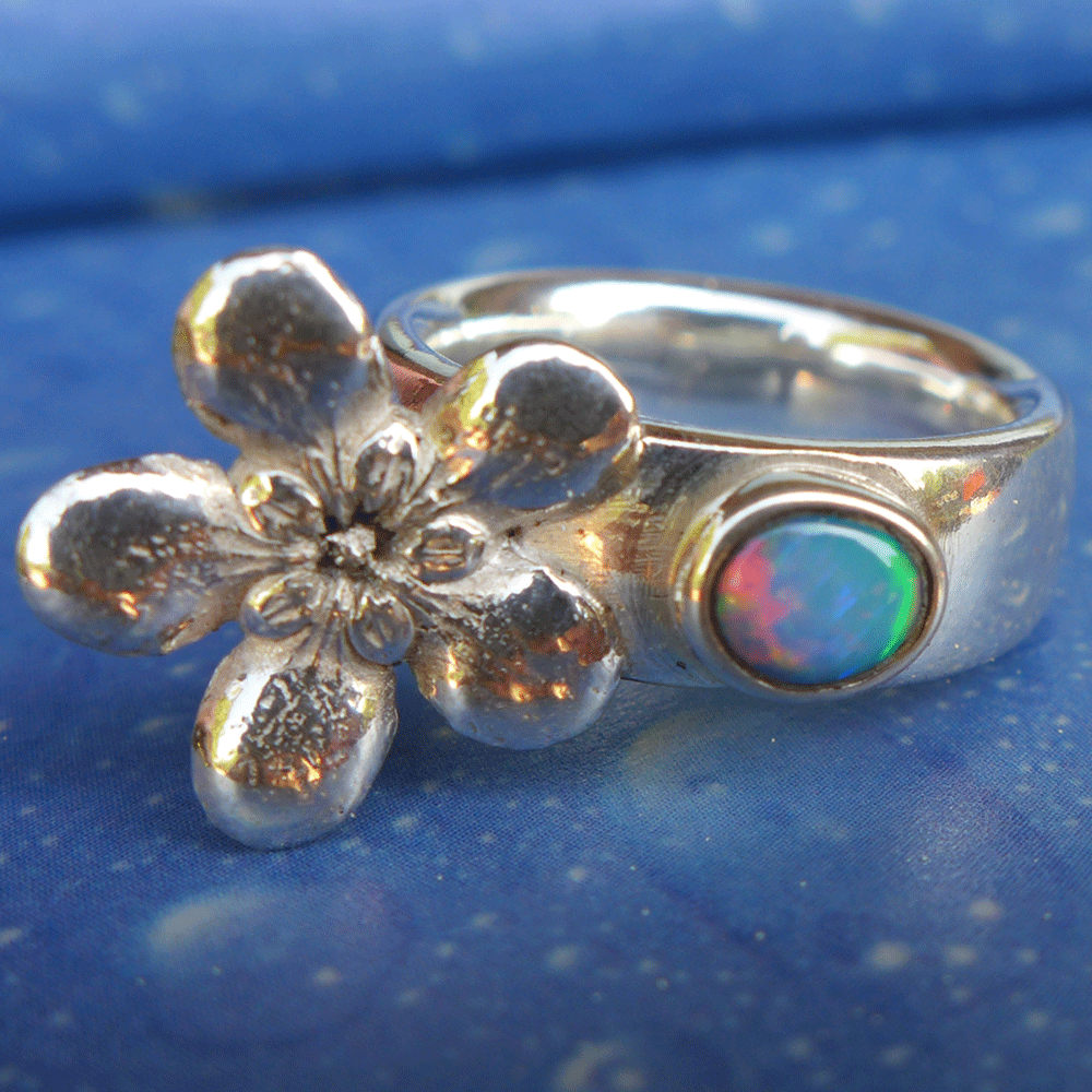 Flora Silber Jasmin Blüte Ring