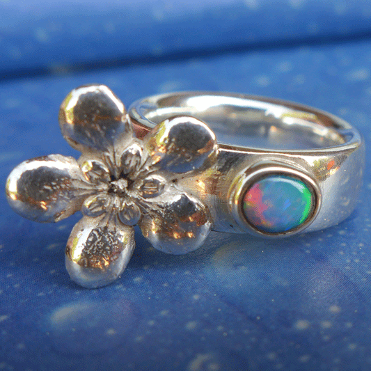 Flora Silber Jasmin Blüte Ring