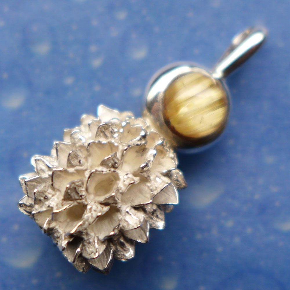 Florales Design Silber Schmuck Kette Unikat