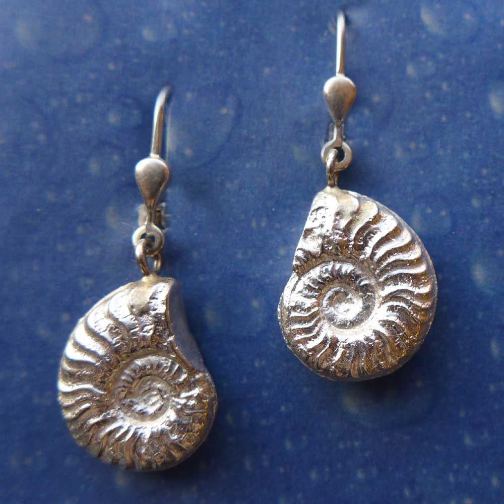 Fossiler Schmuck Ammonit Ohrhänger