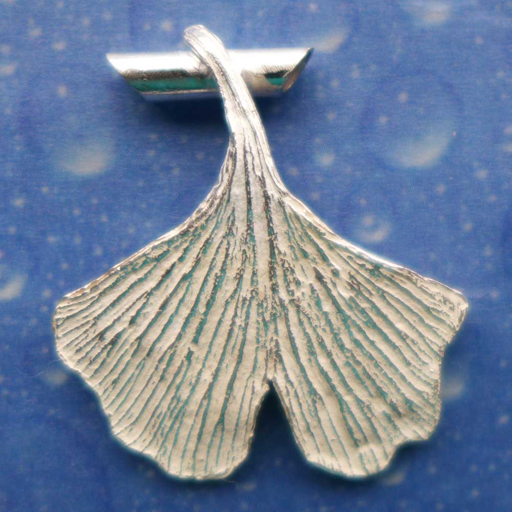 Silber Blatt Ginkgo Anhänger