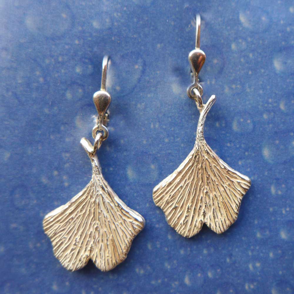 Ginkgo Ohrringe Silberschmuck