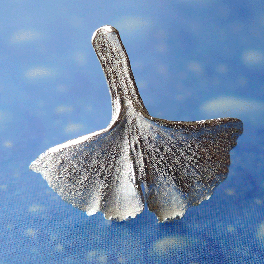 Ginkgo Blatt Stecker Schmuck Silber Weimar