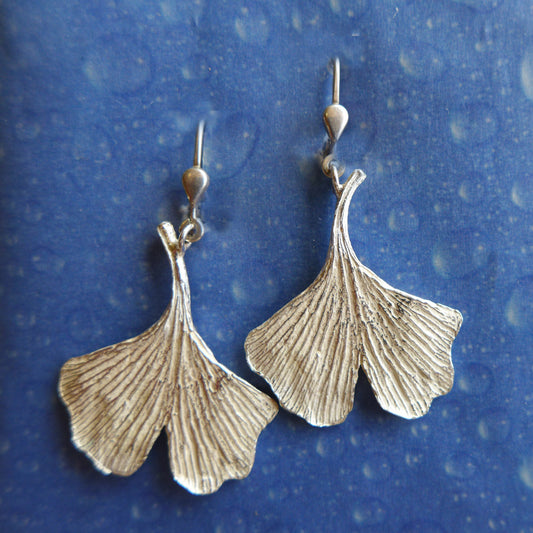 Ginkgo Schmuck Ohrhänger Silber