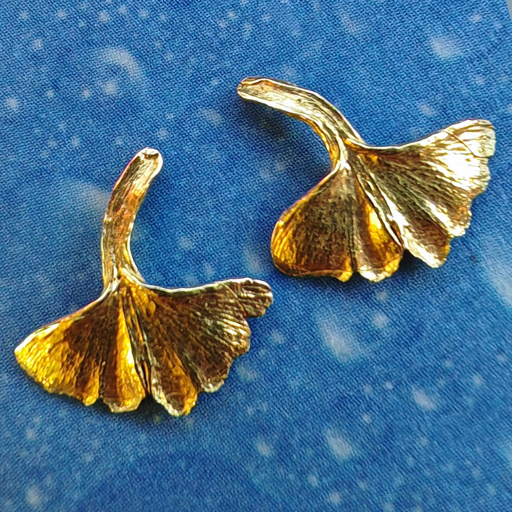 Ginkgo Schmuck Ohrstecker Gold