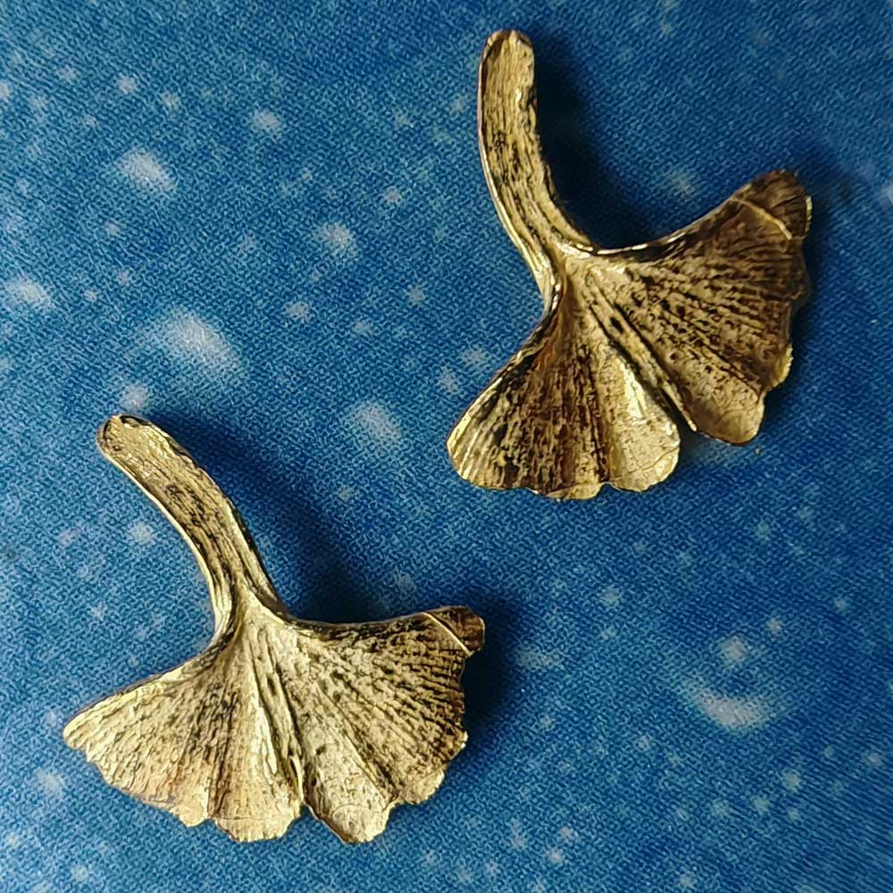 Goethe Ginkgo Schmuck Ohrstecker Gold