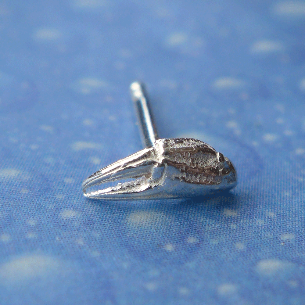 Krabbe Krebs Schere Ohrstecker Silber xxs