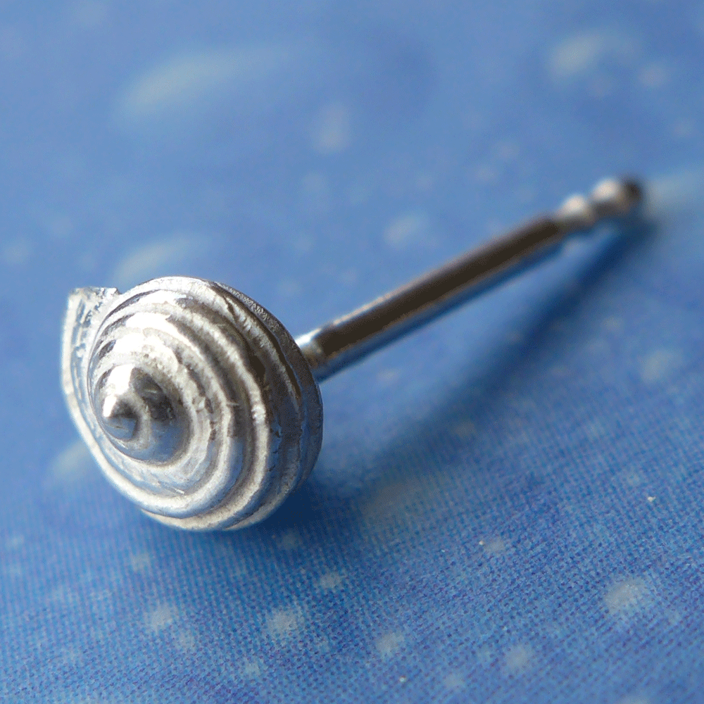 Meeresbrise Schmuck Knopfschnecke Stecker grstr