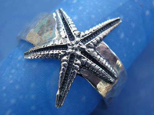 Meeresmotiv Seestern Ring Silber