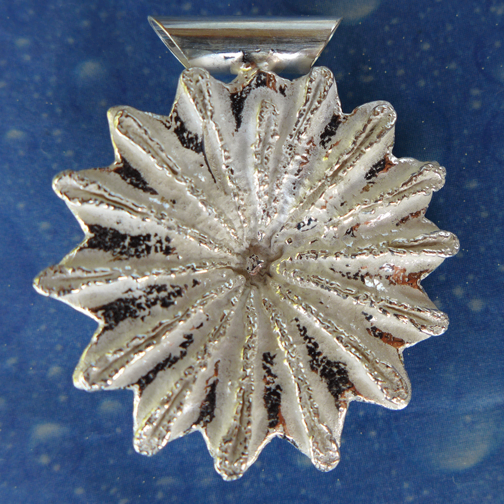 Mohn Blüte Kettenanhänger Silber