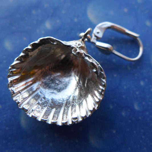 Silber Muschel Ohrring Genarbte Arche Rückseite