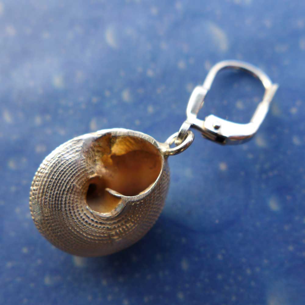 Schnecken Ohrringe Silber Erdbeer Rückseite